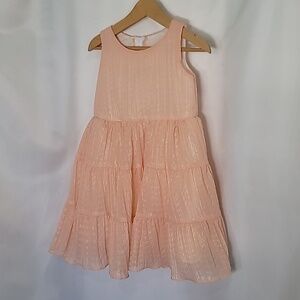 3/$30 NWOT Peach Crepe Lined Sleeveless Dress Tiered